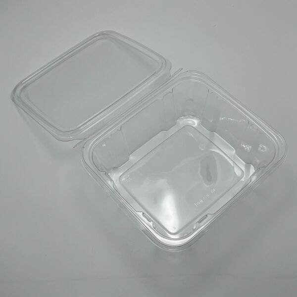 NE-H6/32OZ PET Clear Rectangular Hinged Safety Lock Container - Image 3