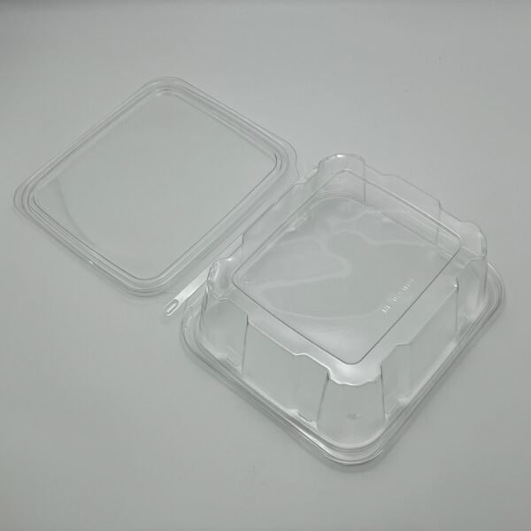 NE-H6/32OZ PET Clear Rectangular Hinged Safety Lock Container - Image 4