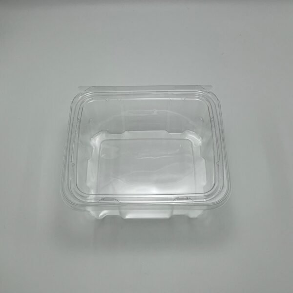 NE-H6/32OZ PET Clear Rectangular Hinged Safety Lock Container - Image 2