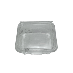 NE-H6/32OZ PET Clear Rectangular Hinged Safety Lock Container